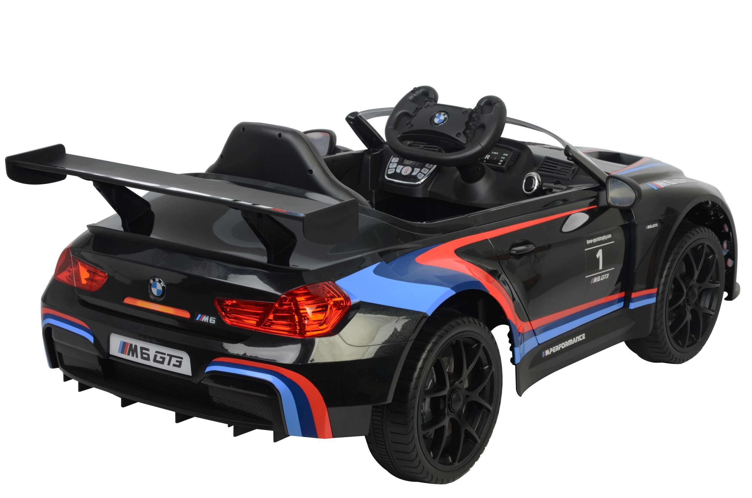 Toys Store Electric Children's Car Children's Electric Car BMW M6 Sport Gt3 Car Bluetooth Eva Leather Seat, Load Capacity 35 kg, AUX/USB Port, MP3 Horn and Engine Sound on the Steering Wheel, Remote Control
