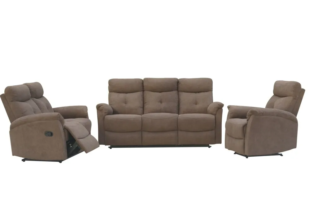 Happy Home Relaxsofa-Set 3tlg. mit 5 Relaxfunktionen - Braun