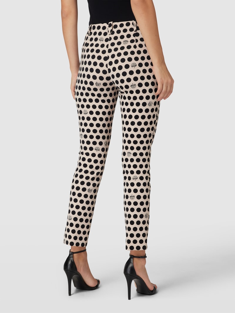 Stoffhose mit Allover-Muster in schwarz