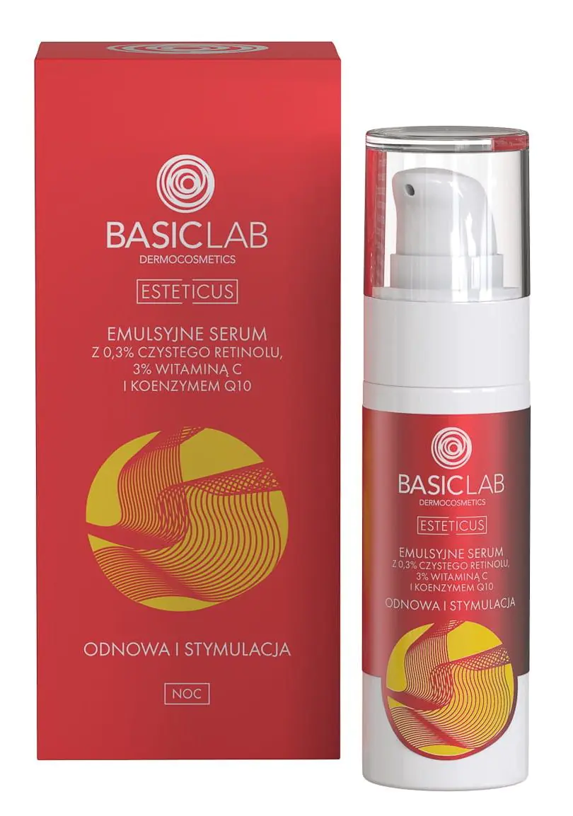 BasicLab Emulsion Serum med Retinol 0,3%, C-vitamin 3% og Coenzym Q10
