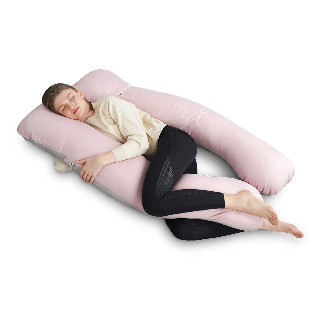 SEI Design Stillkissen Bodypillow - Körperkissen Puder/Taupe, 1 Stück inkl. Bezug, 1-tlg., Schwangerschaftskissen