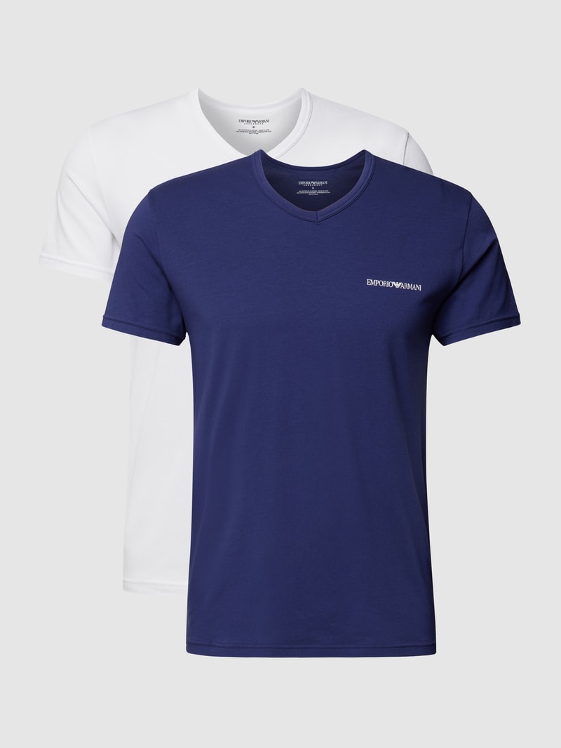 T-Shirt mit Label-Print im 2er-Pack in weiß