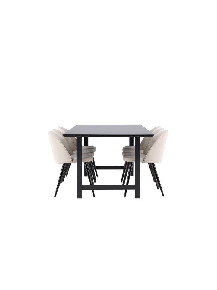 ebuy24 Essgruppe Oslo (7-teilig) Beige 220 x 100 cm günstig kaufen onesize