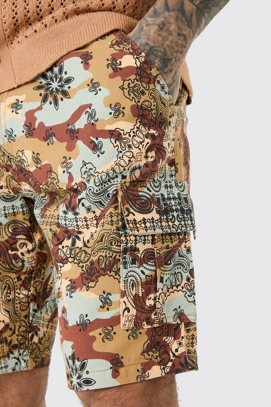 Tall Camouflage Twill Cargo-Shorts