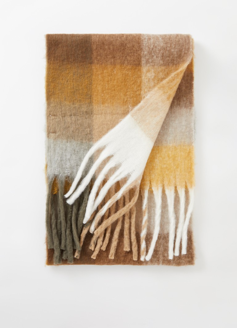 Sciarpa a quadri con frange Modström ArisMD, 220 x 35 cm
