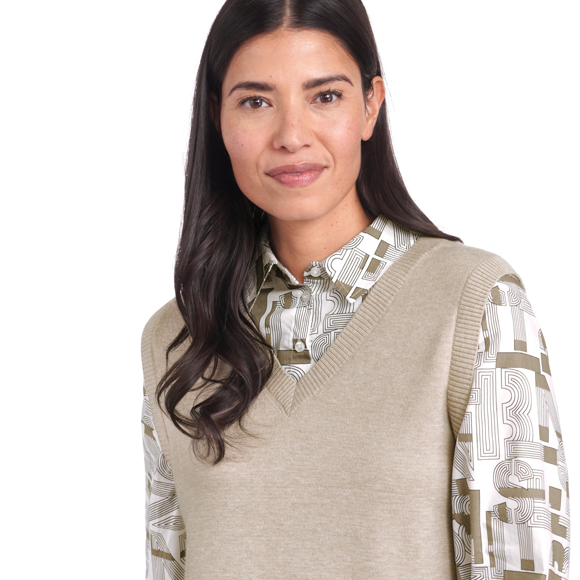 Damen Strickpullunder im Layer-Look