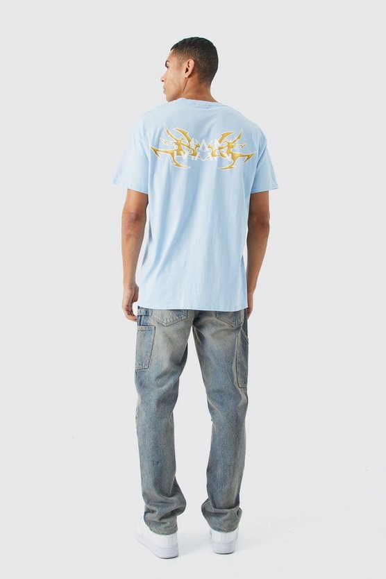 Oversize Man T-Shirt mit Y2K Print
