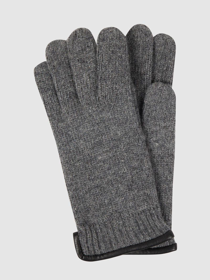 Handschuhe aus Schurwolle in mittelgrau