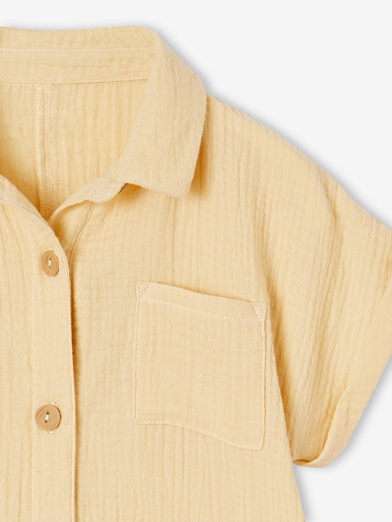 Vertbaudet Kurzer Mädchen Jumpsuit - pastellgelb