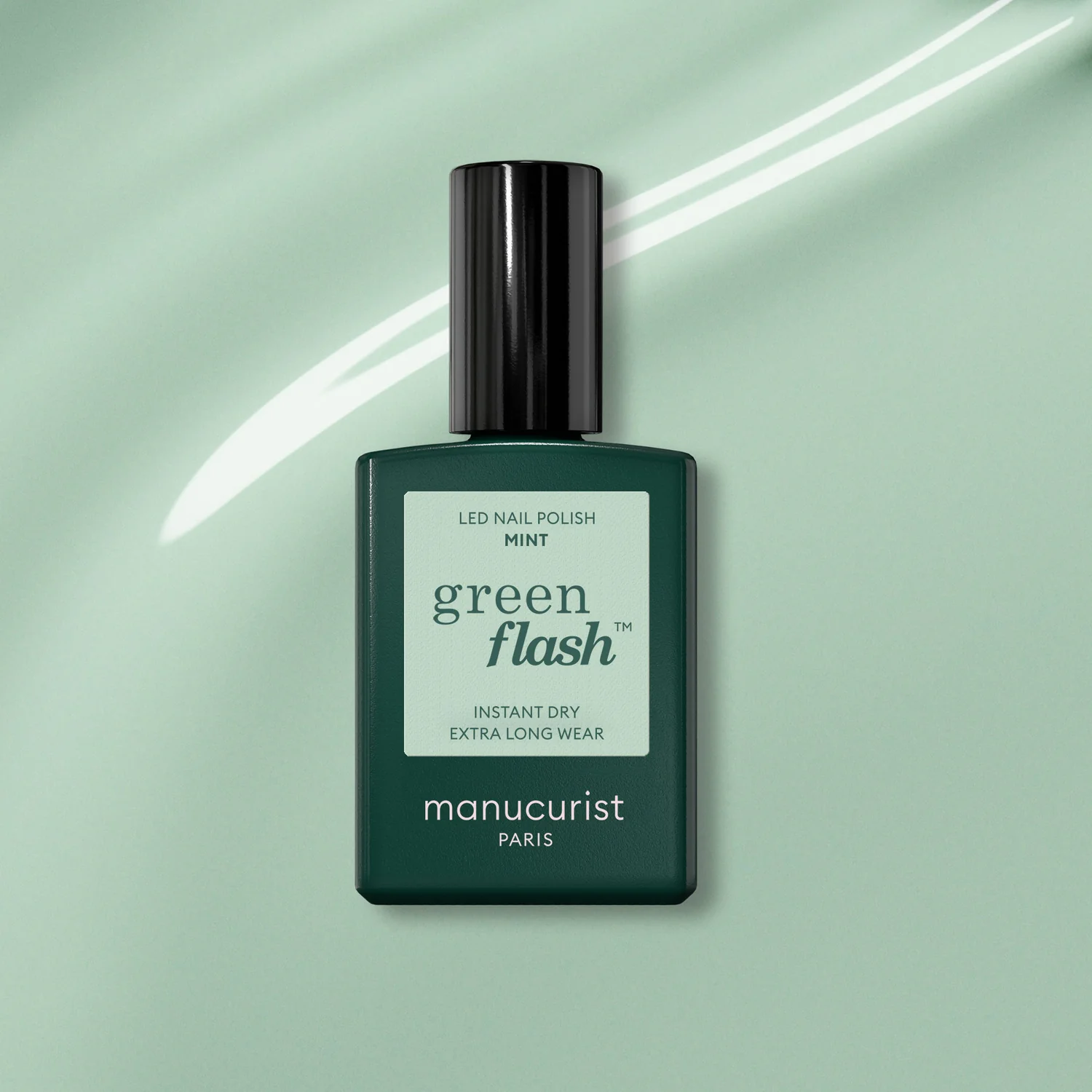 Puspastāvīga LED Green Flash™ laka - 15 ml piparmētru krāsā