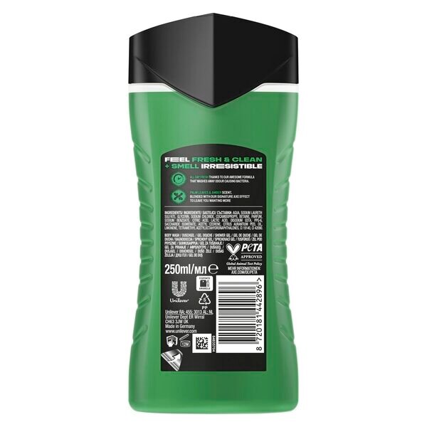 Axe Jungle Fresh Extra Fresh sprchový gél 3 v 1 250 ml