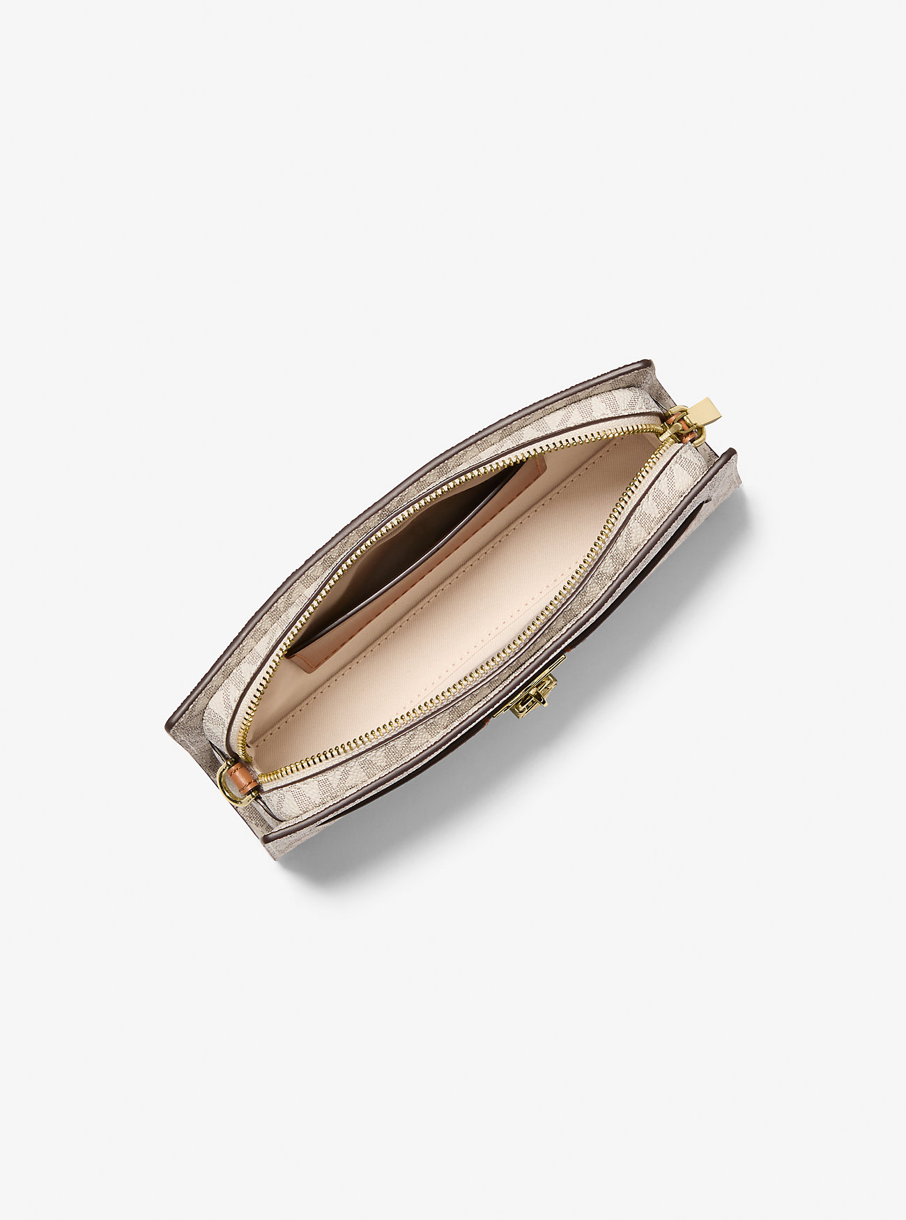 Hamilton Moderne ekstra liten konverterbar crossbody-veske med signaturlogo – VANILLA/ACORN