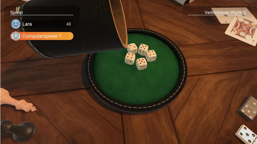 3 in 1 Spiele-Klassiker (Kniffel, DOG, Mensch ärgere dich nicht)