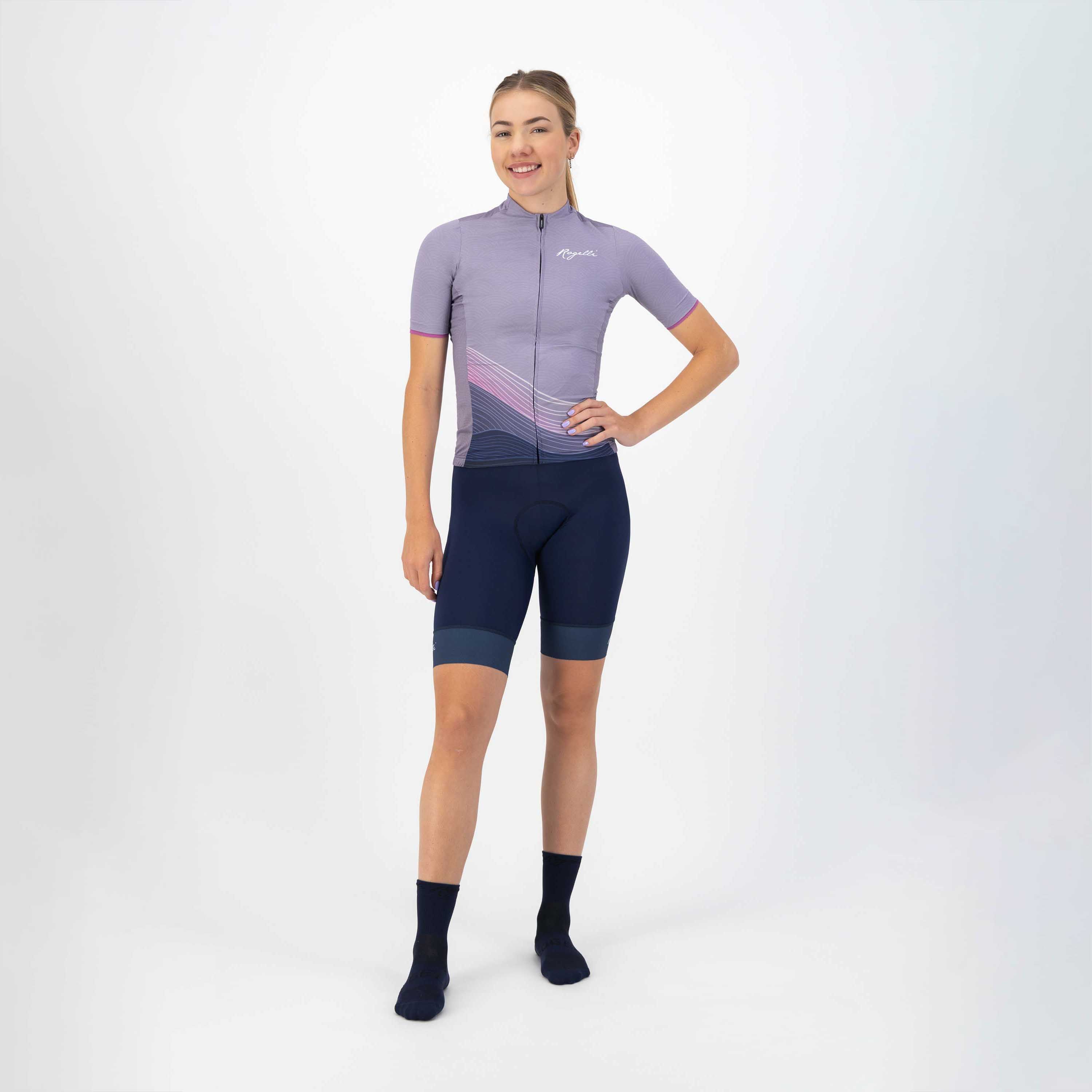 Rogelli Peace Lila/Rosa Damen Radtrikot Kurzarm