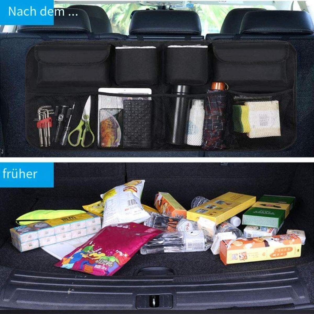 Devenirriche Auto-Rückenlehnentasche Kofferraum Organizer Auto, Auto Aufbewahrungstasche, Kofferraumtasche