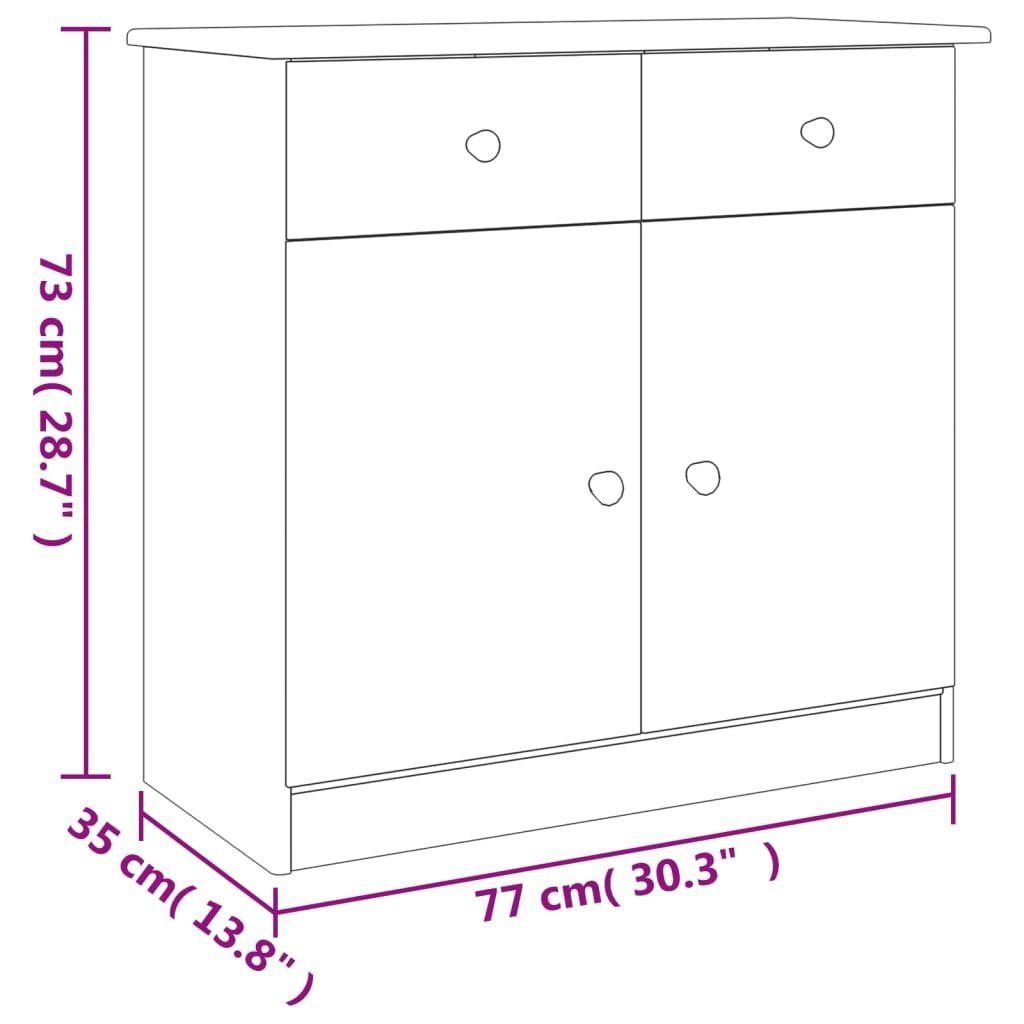 vidaXL Sideboard Sideboard ALTA 77x35x73 cm Massivholz Kiefer (1 St)