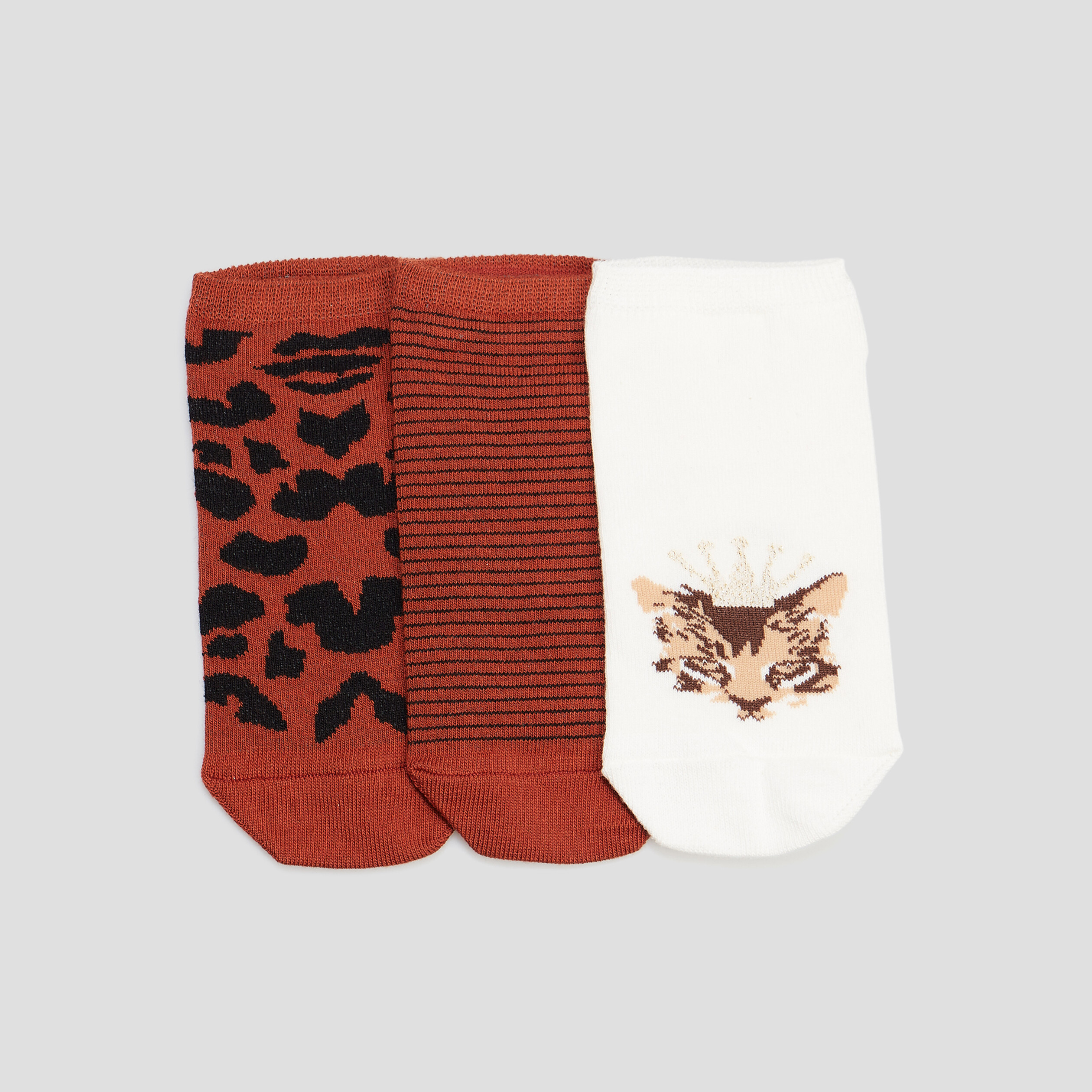 Lot 3 paires chaussettes orange foncé femme | La Halle