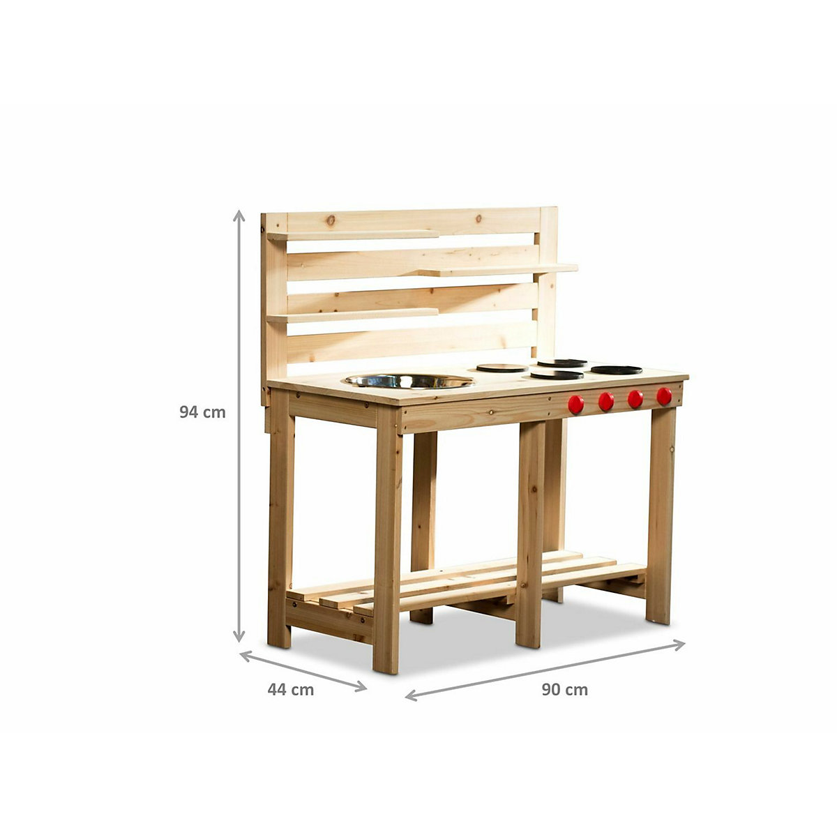 Matschküche aus Holz mit Zubehör