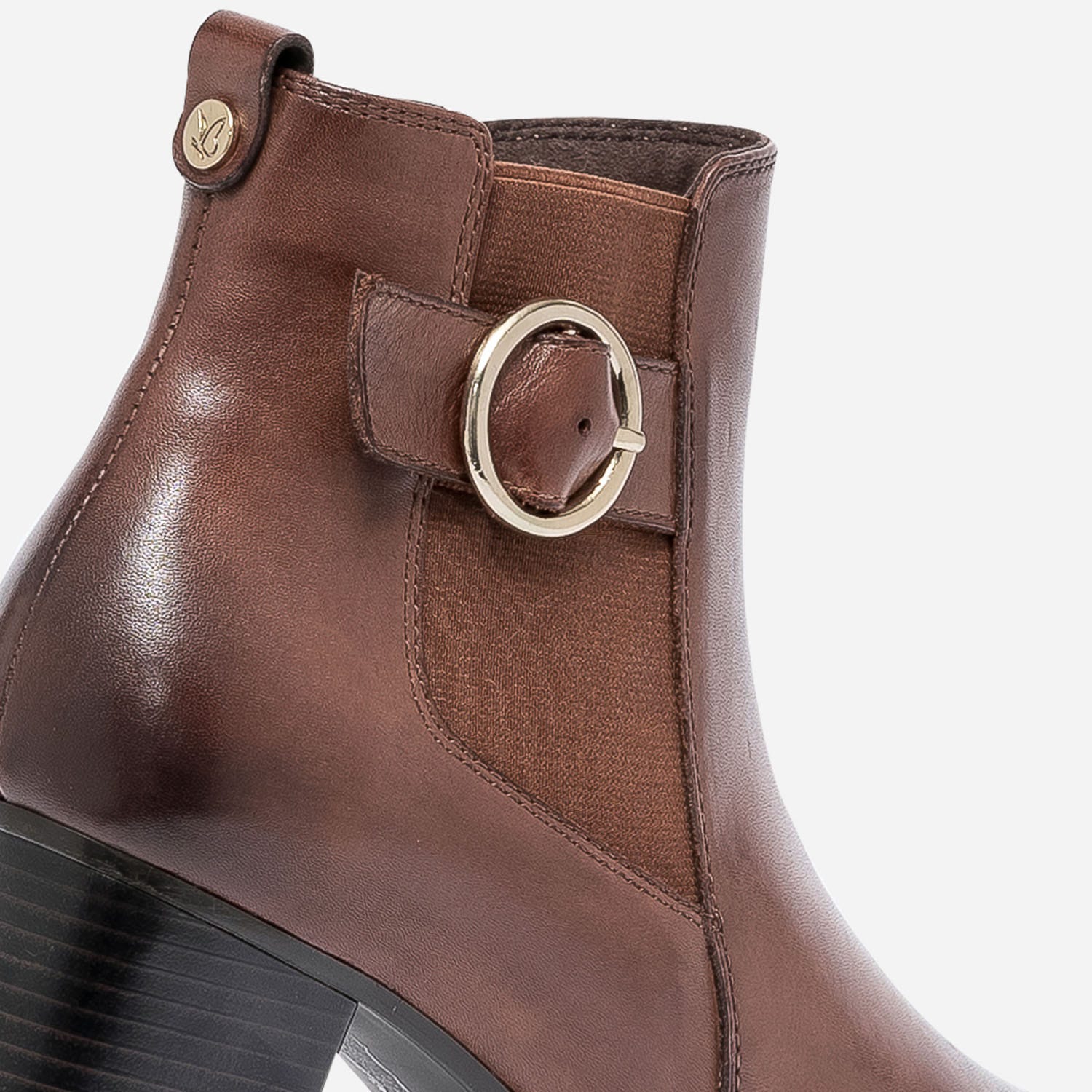 Boots CAPRICE cognac en cuir