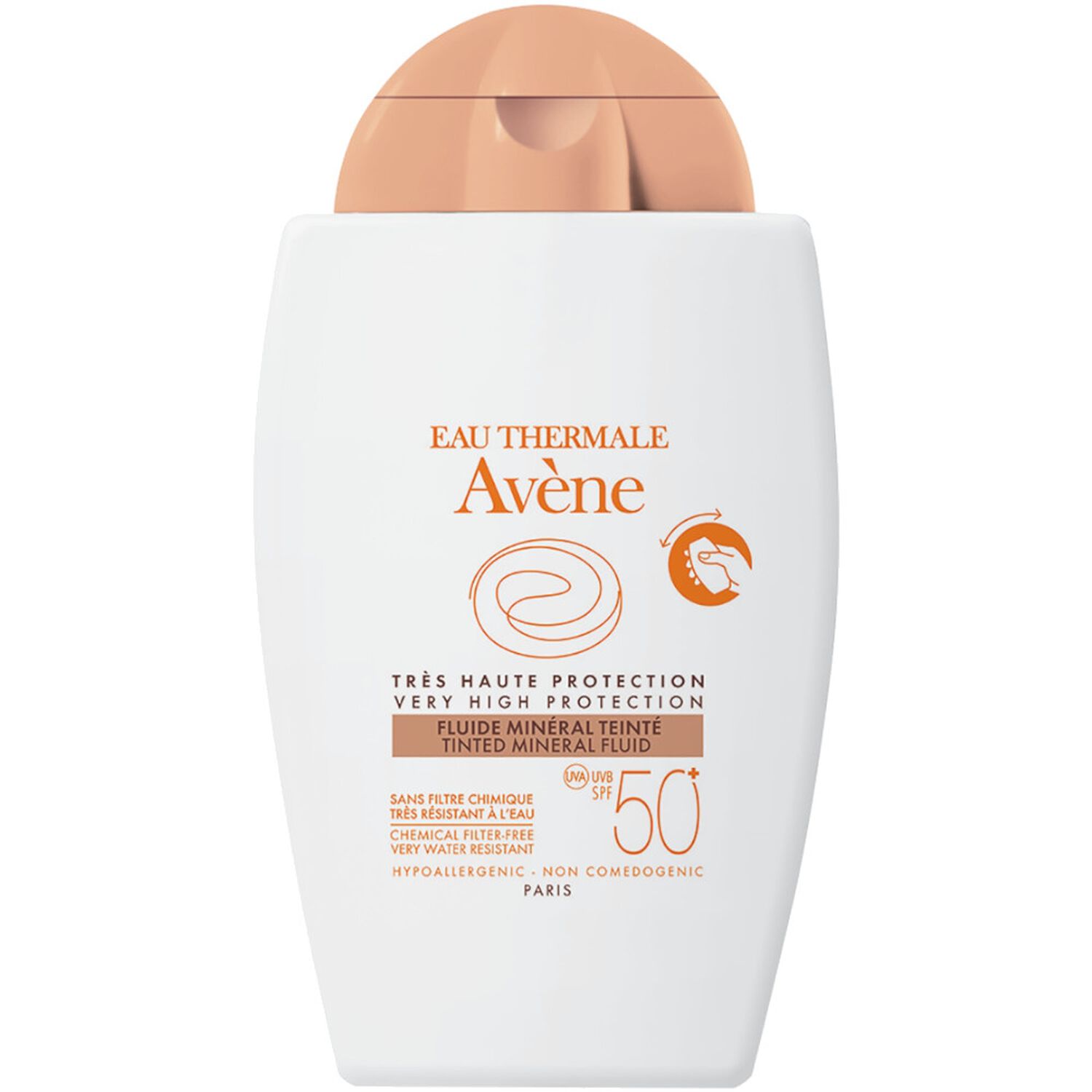 Eau Thermale Avène Protection Solaire Fluide Minéral Teinté SPF50+ Visage - Peaux Intolérantes 40 ml