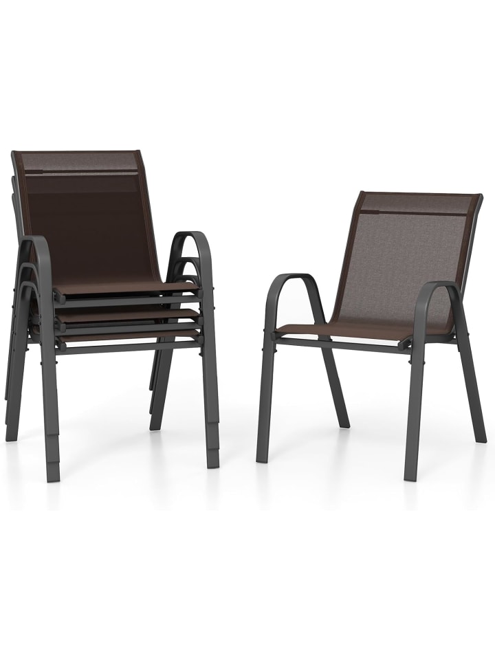COSTWAY 4er Set Gartenstühle 56x70x84cm in Braun günstig kaufen onesize
