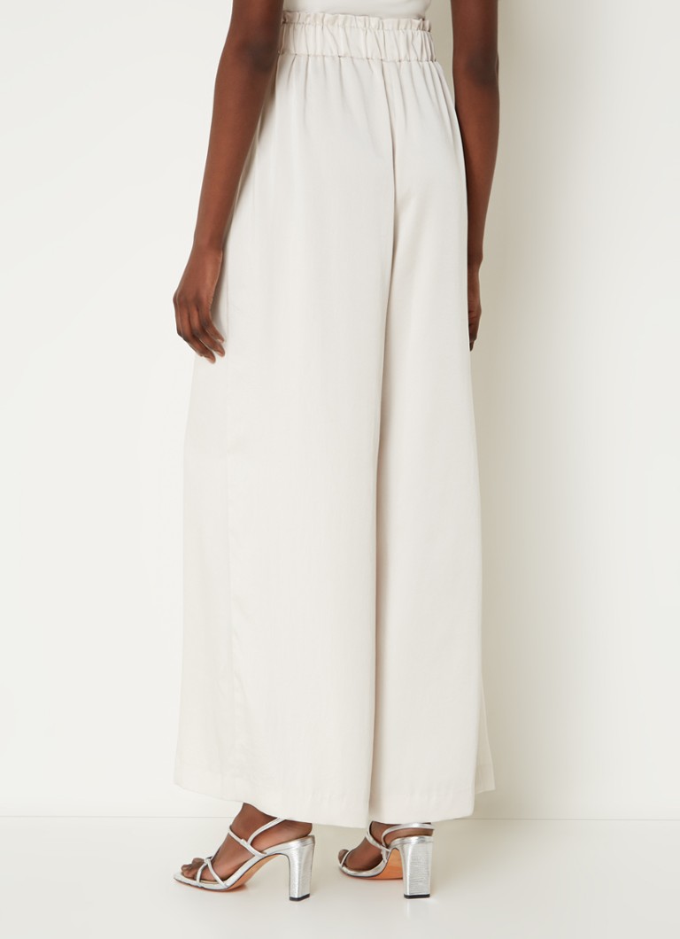 Pantaloni palazzo a vita alta e gamba larga in raso di Claudie Pierlot
