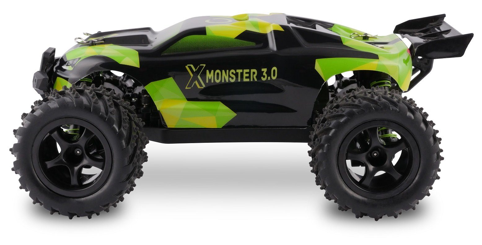 Overmax RC-Auto X-Monster Truck ferngesteuertes RC Auto 45 km/h, 1:18, 2 Akkus (Komplettset), Monstertruck-Design