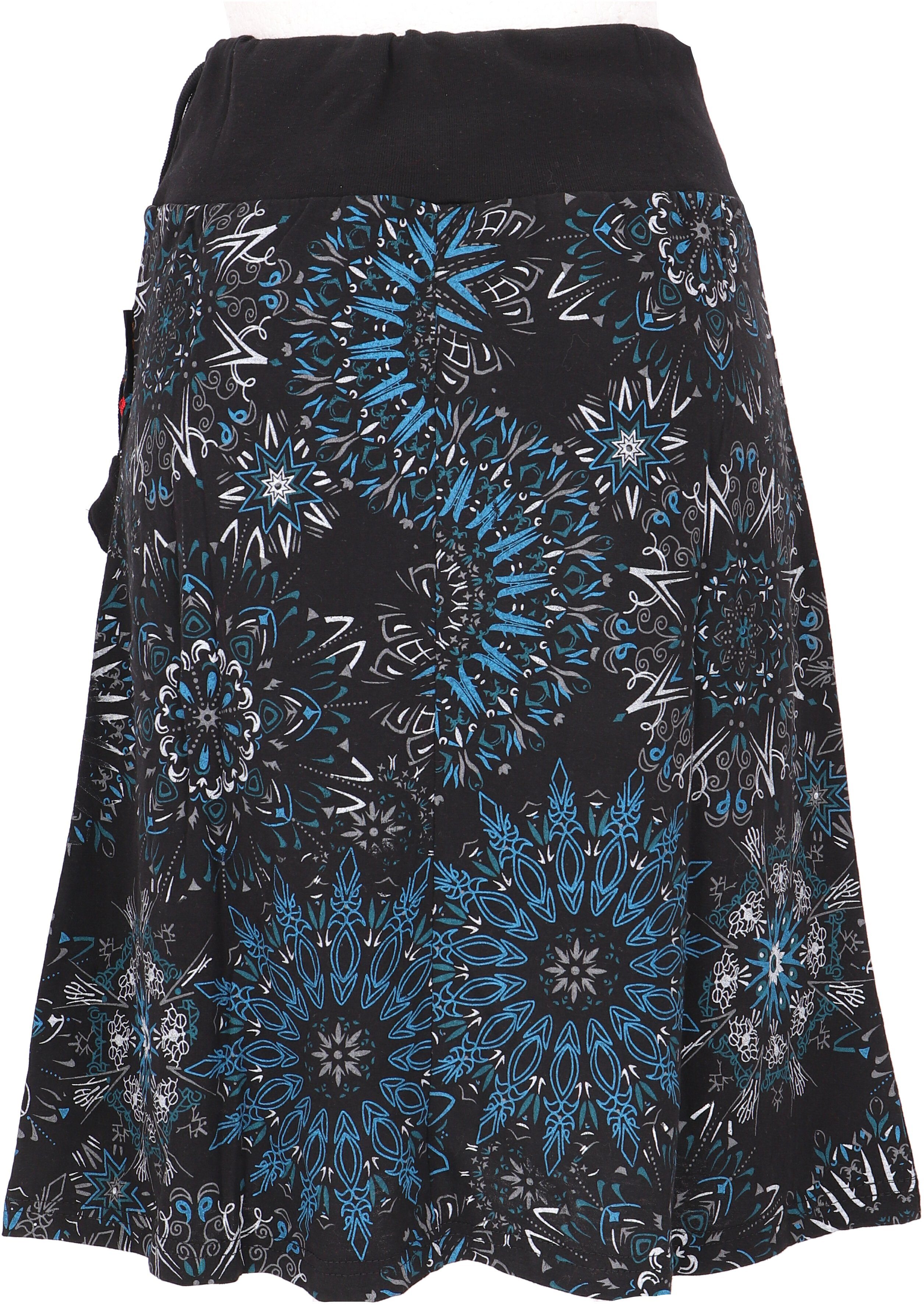 Guru-Shop Minirock Bestickter knielanger Rock, Boho chic, Retro.. alternative Bekleidung