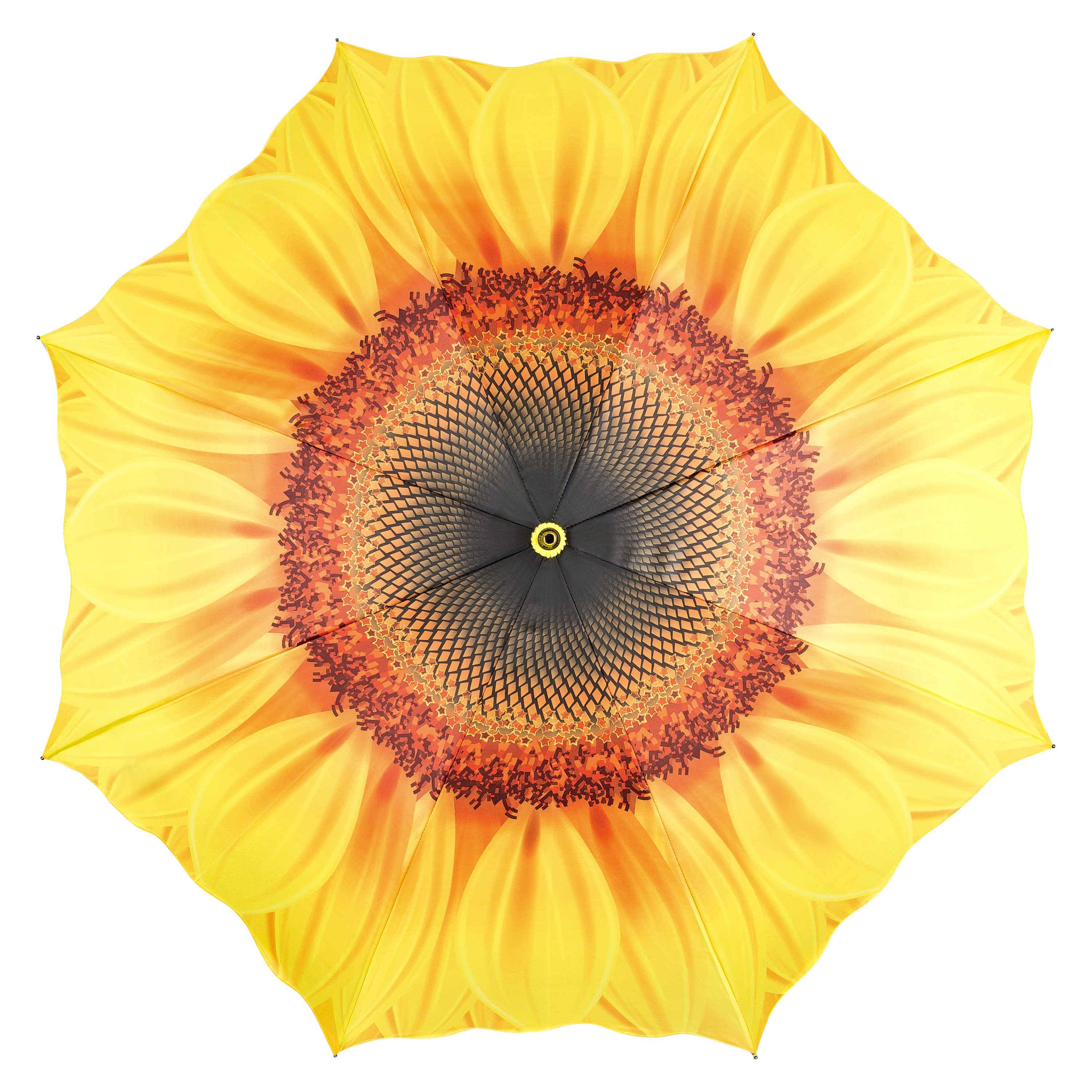 von Lilienfeld Taschenregenschirm Motivschirm Blüte Sonnenblume Stabil Leicht Kompakt, Blumenmuster