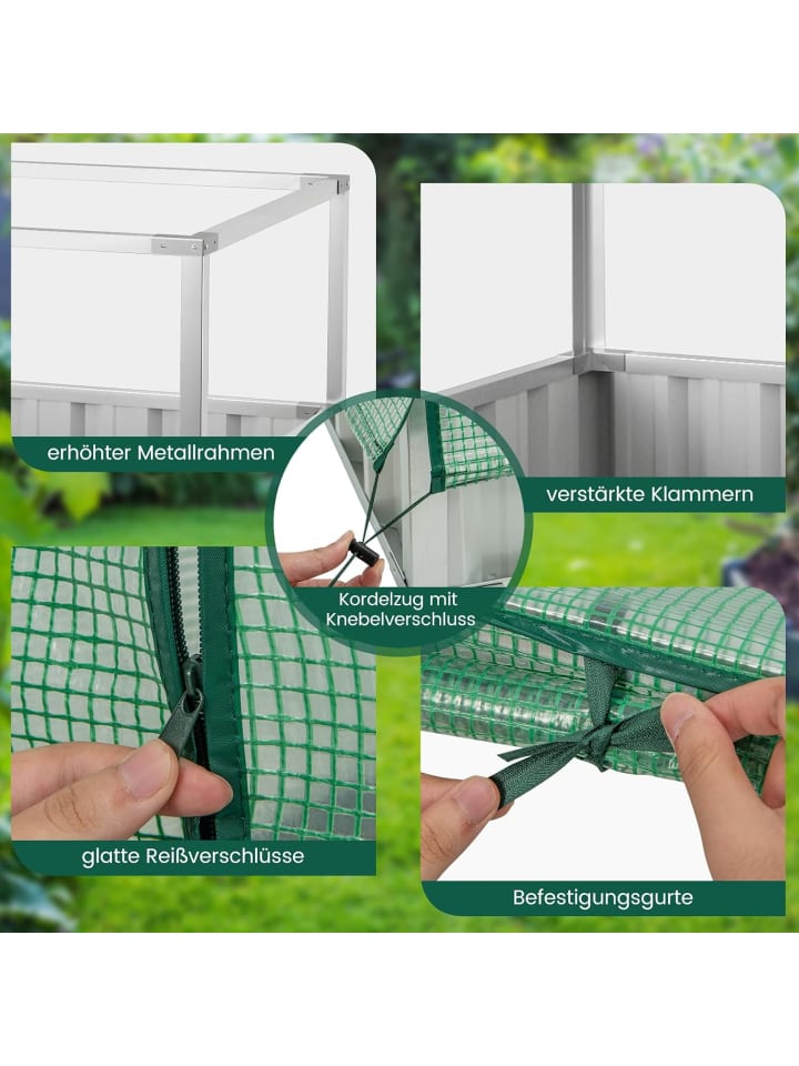 COSTWAY Hochbeet mit Gewächshau 2 in 1 in Grün günstig kaufen onesize