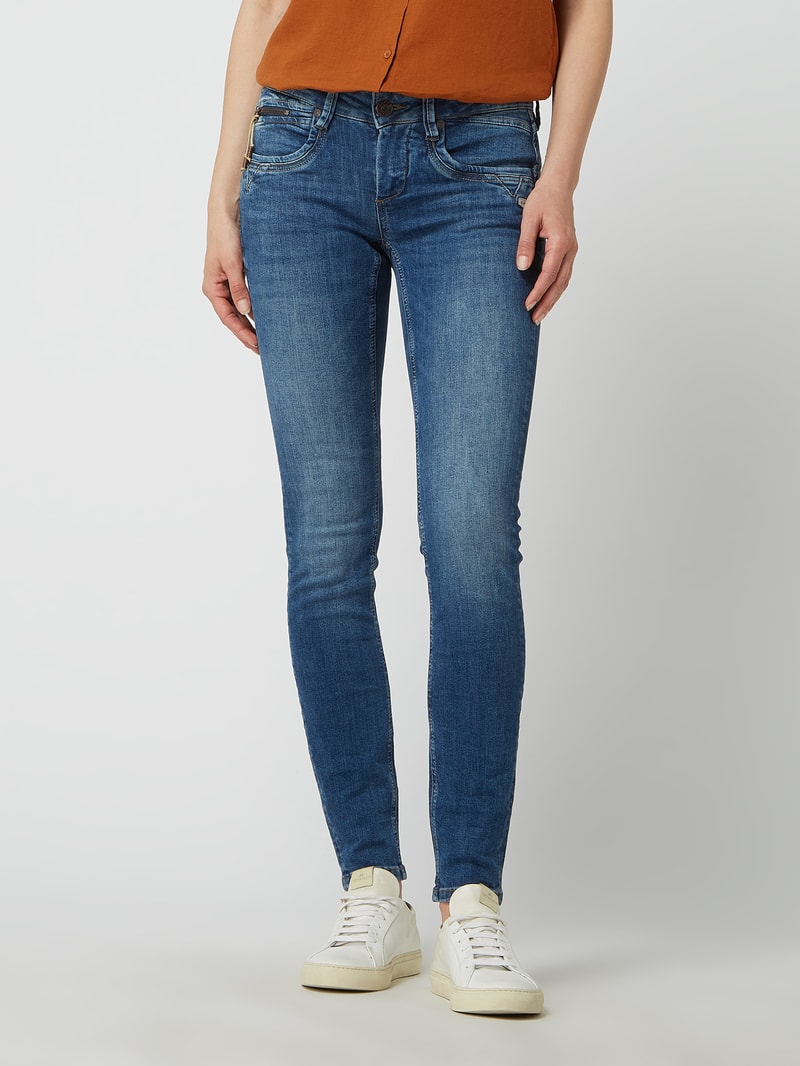 Skinny Fit Jeans mit Stretch-Anteil Modell 'Nikita' in blau