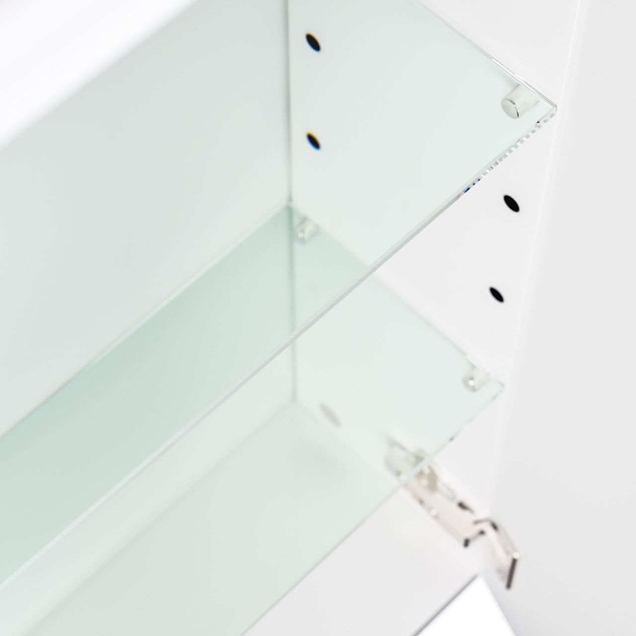 Posseik Badmöbel-Set Homeline 90 (2-teilig) weiß hochglanz inkl. Spiegelschrank mit Design LED-Lampe EEK: F