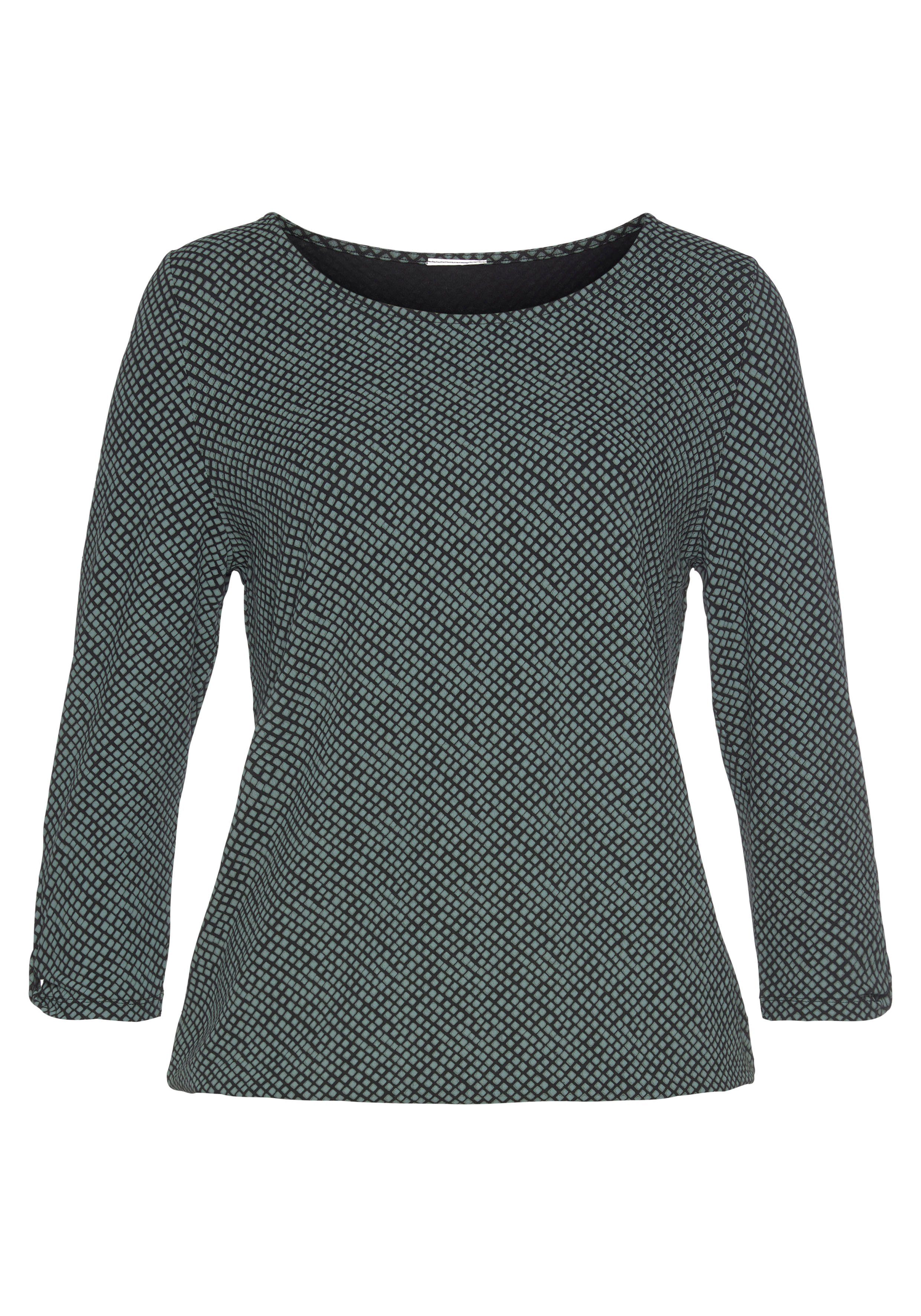 LASCANA 3/4-Arm-Shirt mit kleinem Cut-Out am Ärmelsaum
