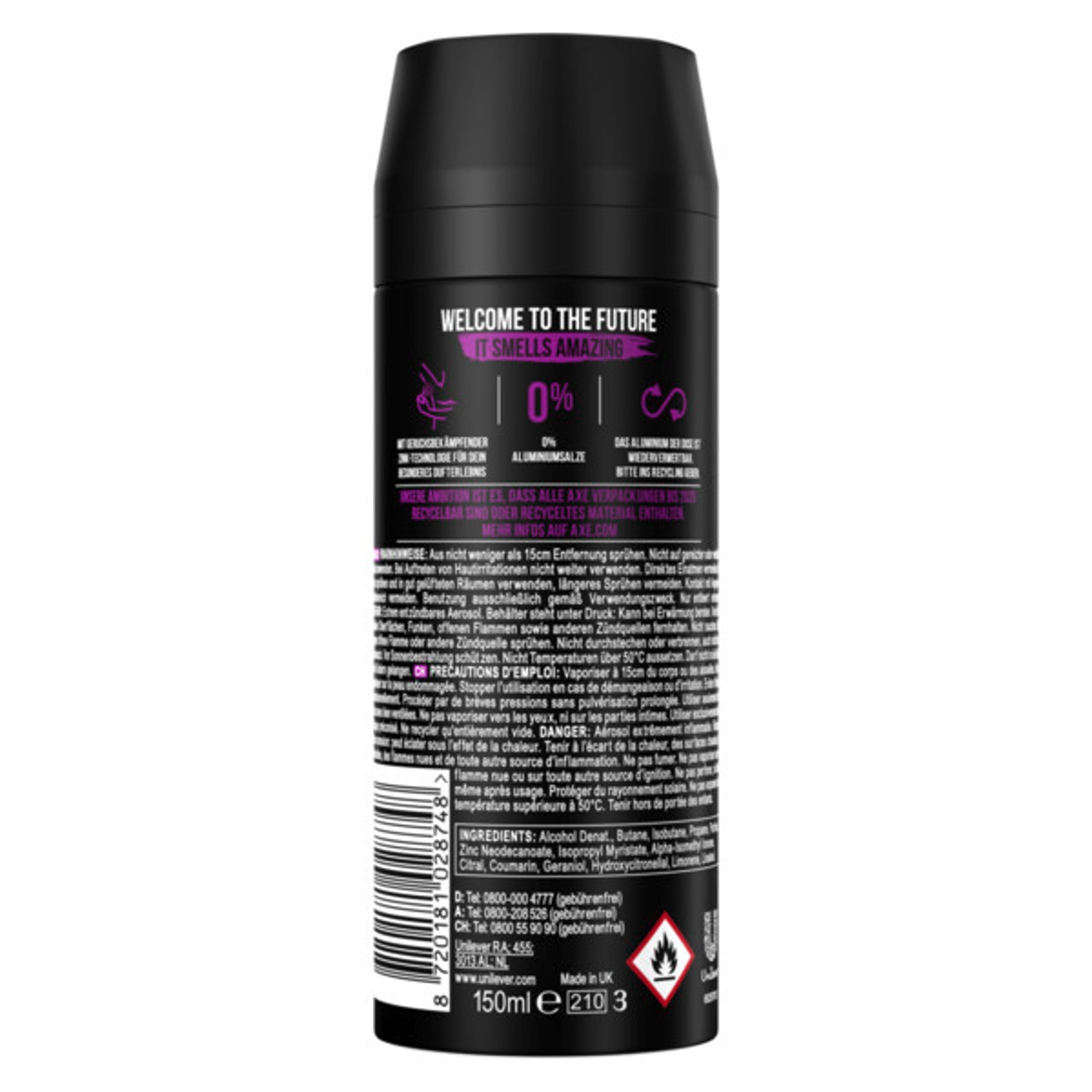 axe Deo-Set AXE Bodyspray Excite 6x 150ml Deospray Deodorant