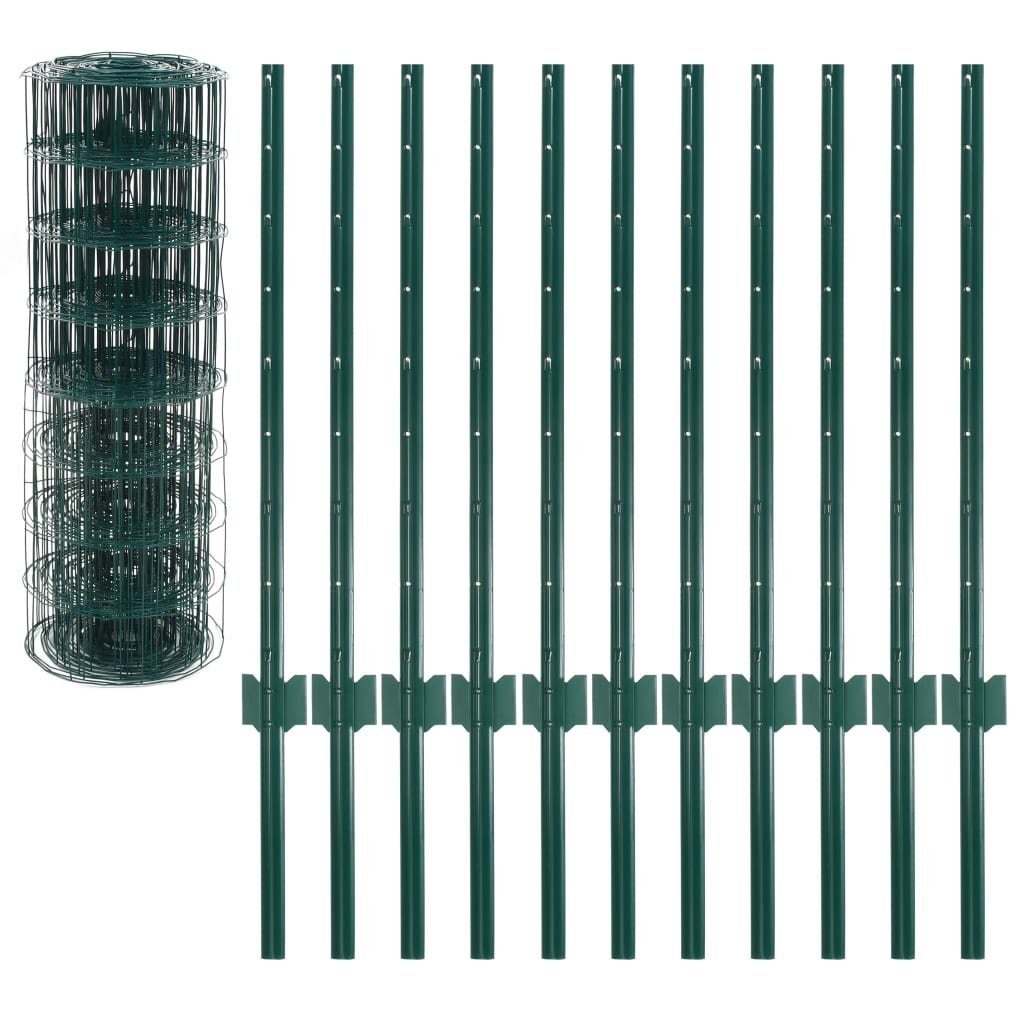 vidaXL Gartenzaun Metallzaun Stahl 20 x 0,8 m Grün, (1-St)