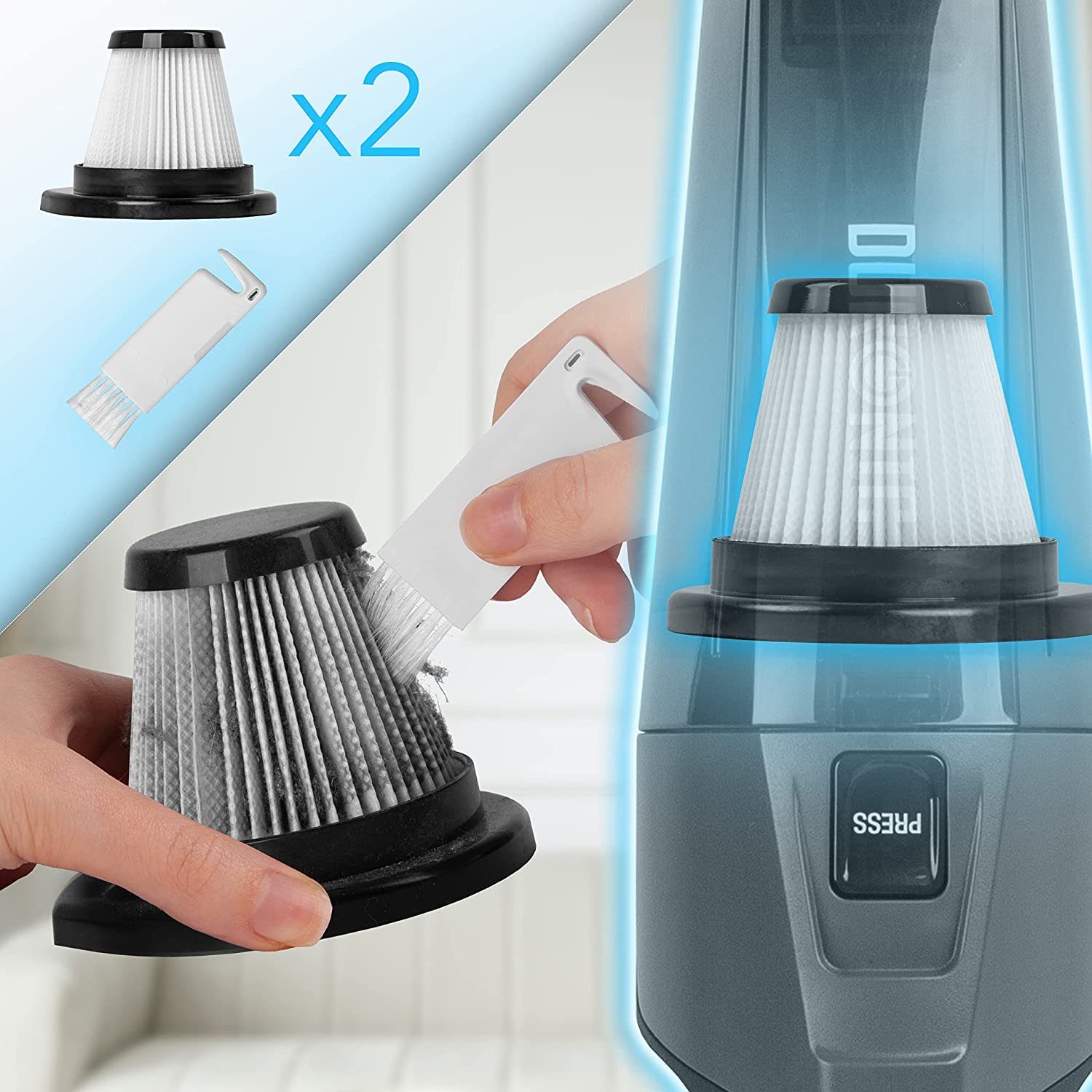 Duronic Bodenstaubsauger, VC9 Bodenstaubsauger, 2-in-1 Handstaubsauger und Stielstaubsauger, Inkluviv Bodenbürste für Tierhaar und Zubehör, Beutellos HEPA Filter, 600 Watt, Staubsauger für Auto, Kabelgebunden