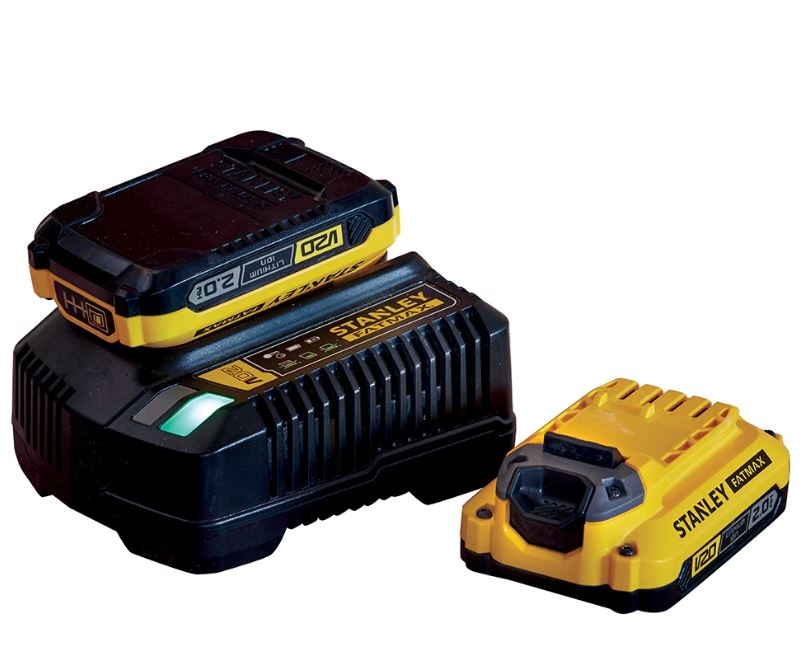 Stanley SFMCB12D2 Fatmax V20 Starter Kit 2x Batteri 18V 2,0 Ah + Batterioplader