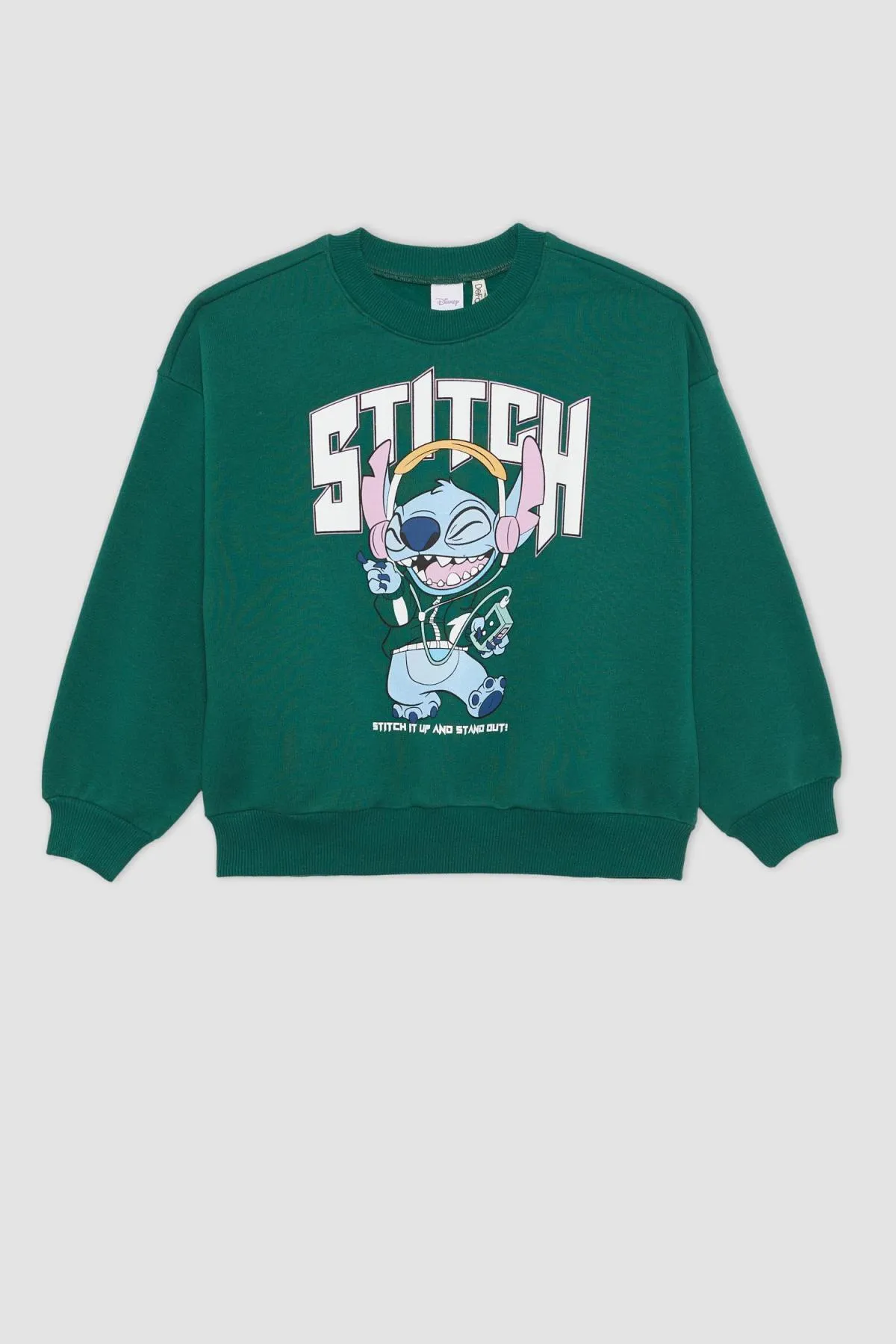 DeFacto  Disney Lilo & Stitch Oversize-Fit-Sweatshirt mit Rundhalsausschnitt für Mädchen