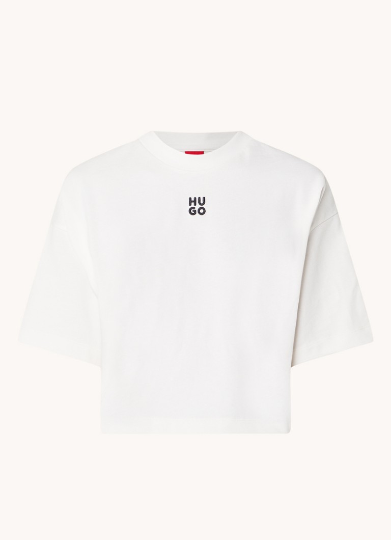 HUGO BOSS Cropped T-shirt with logo embroidery