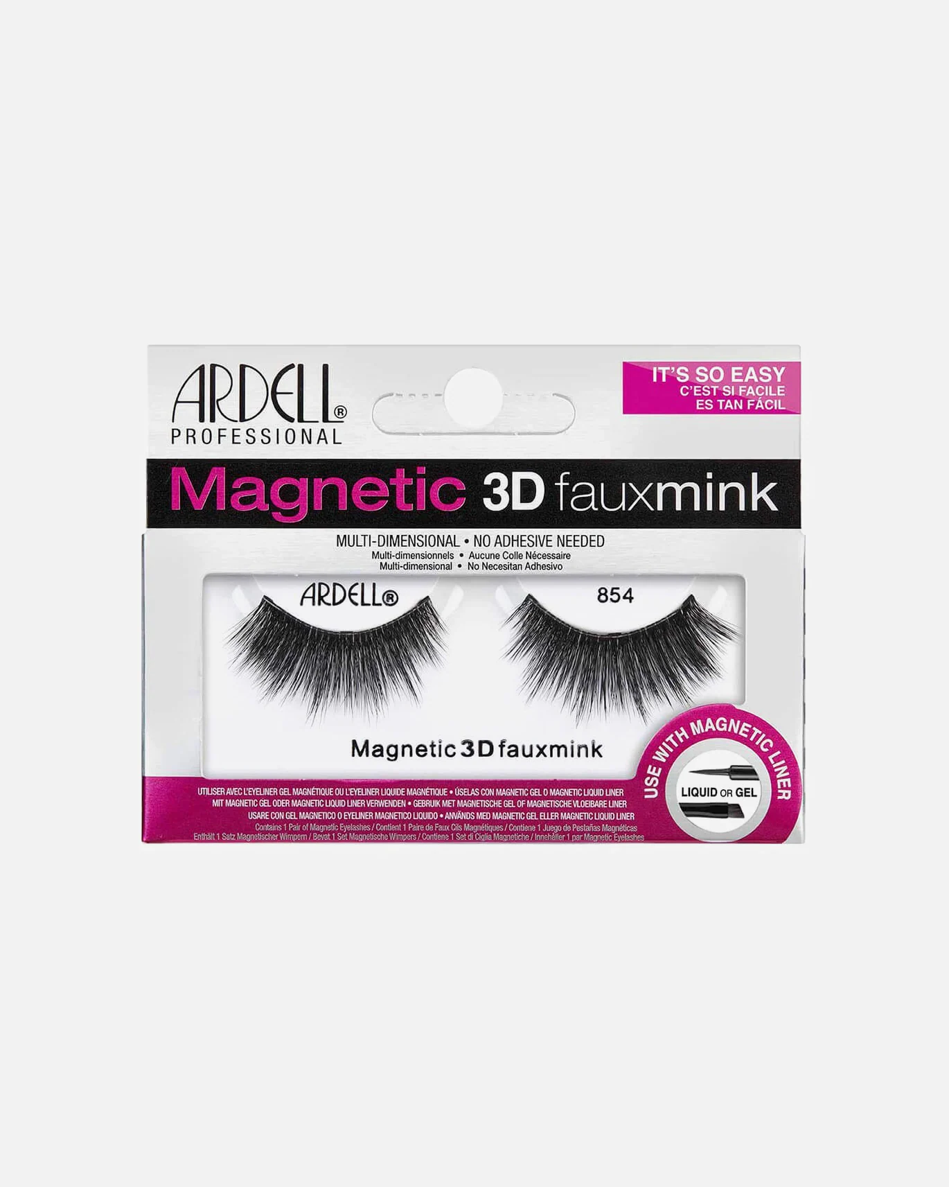 Gene false magnetice Ardell, bandă unică, culoarea nurcii artificiale 3D nr. 854