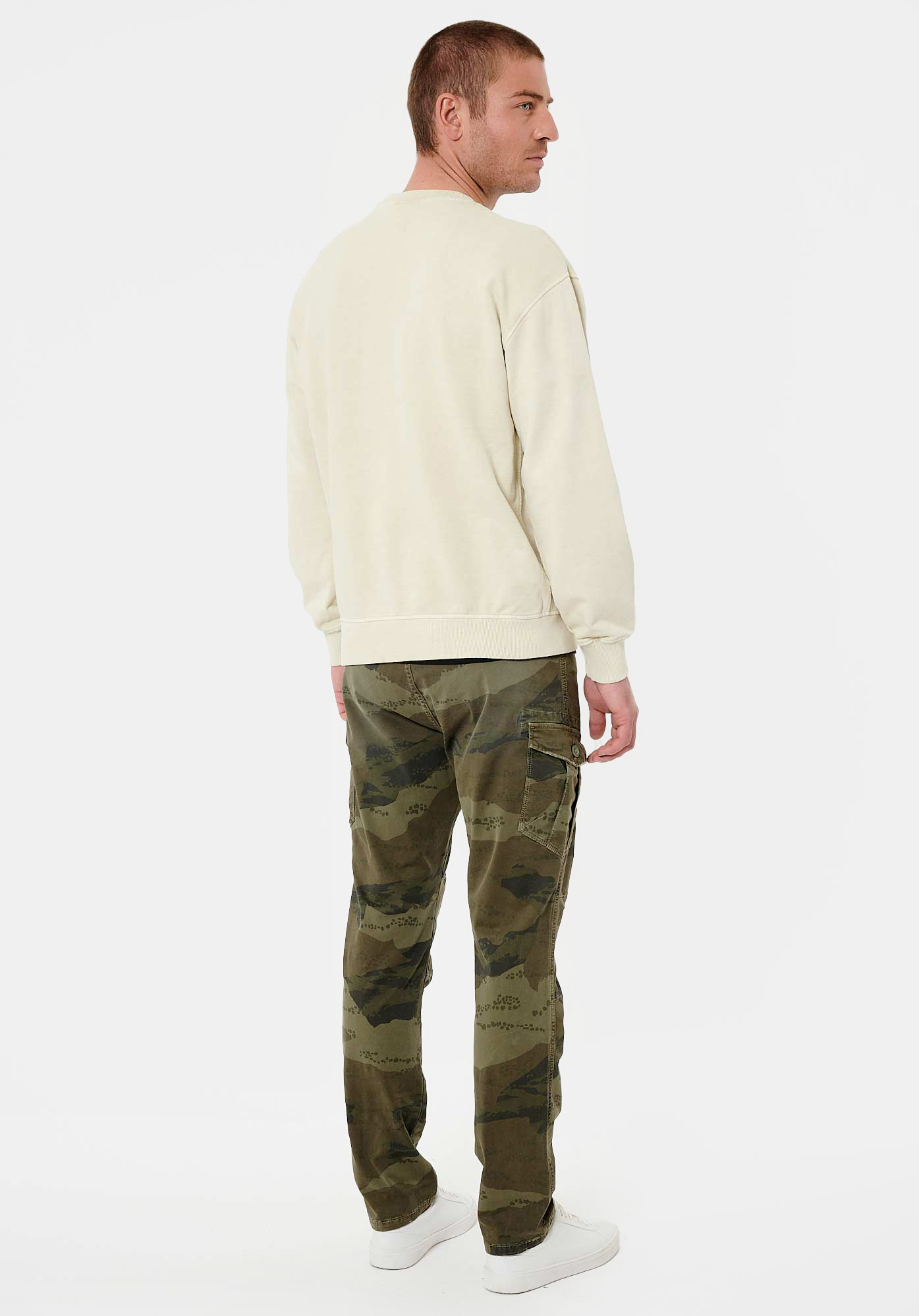 CREW   Sweat beige Homme en 100% coton