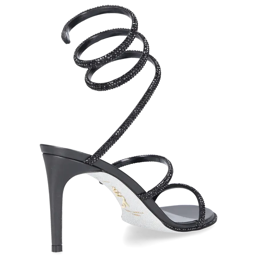 Rene Caovilla - Sandalen CLEO Satin - schwarz