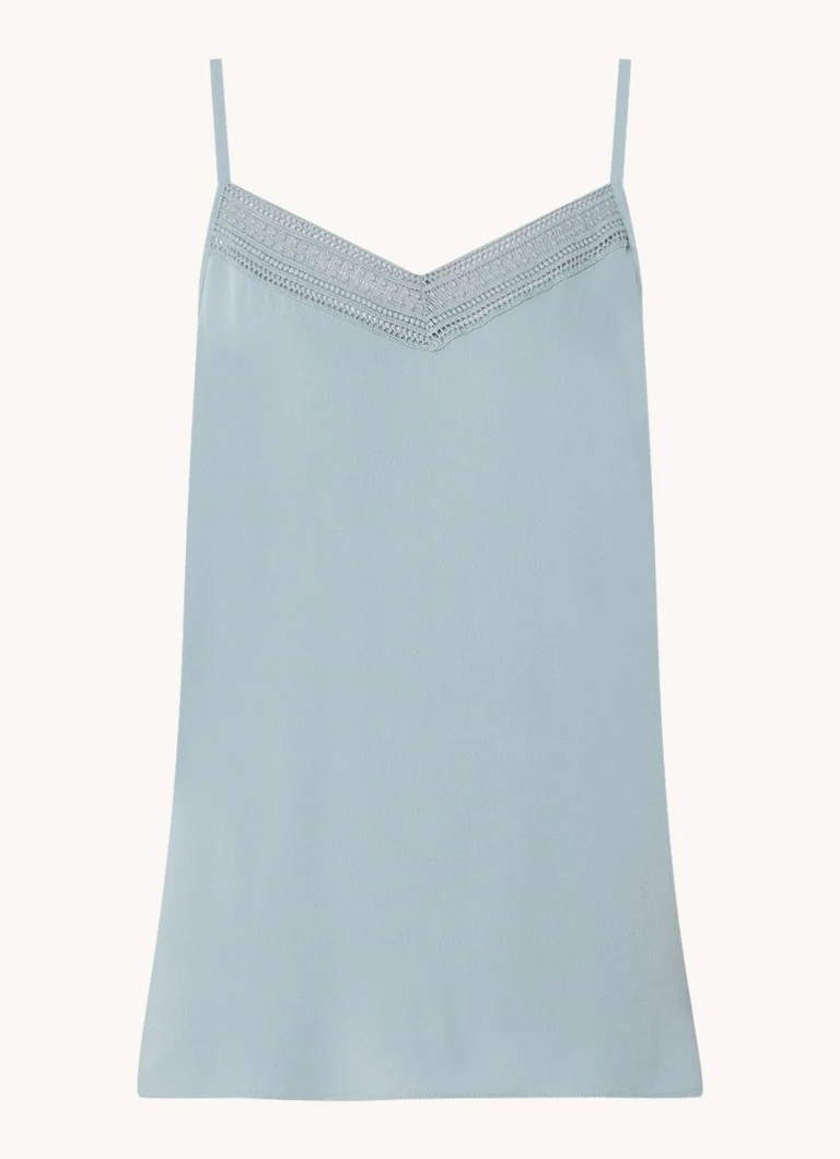 Top Beaumont Sarah in crêpe con spalline sottili e dettagli in pizzo.