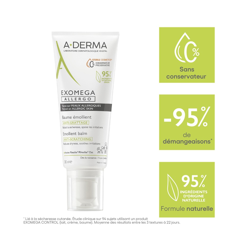 A-Derma A-DERMA — EXOMEGA ALLERGO - BAUME ÉMOLLI ENT COSMETIQUE STERILE 200 ml Baume émollient