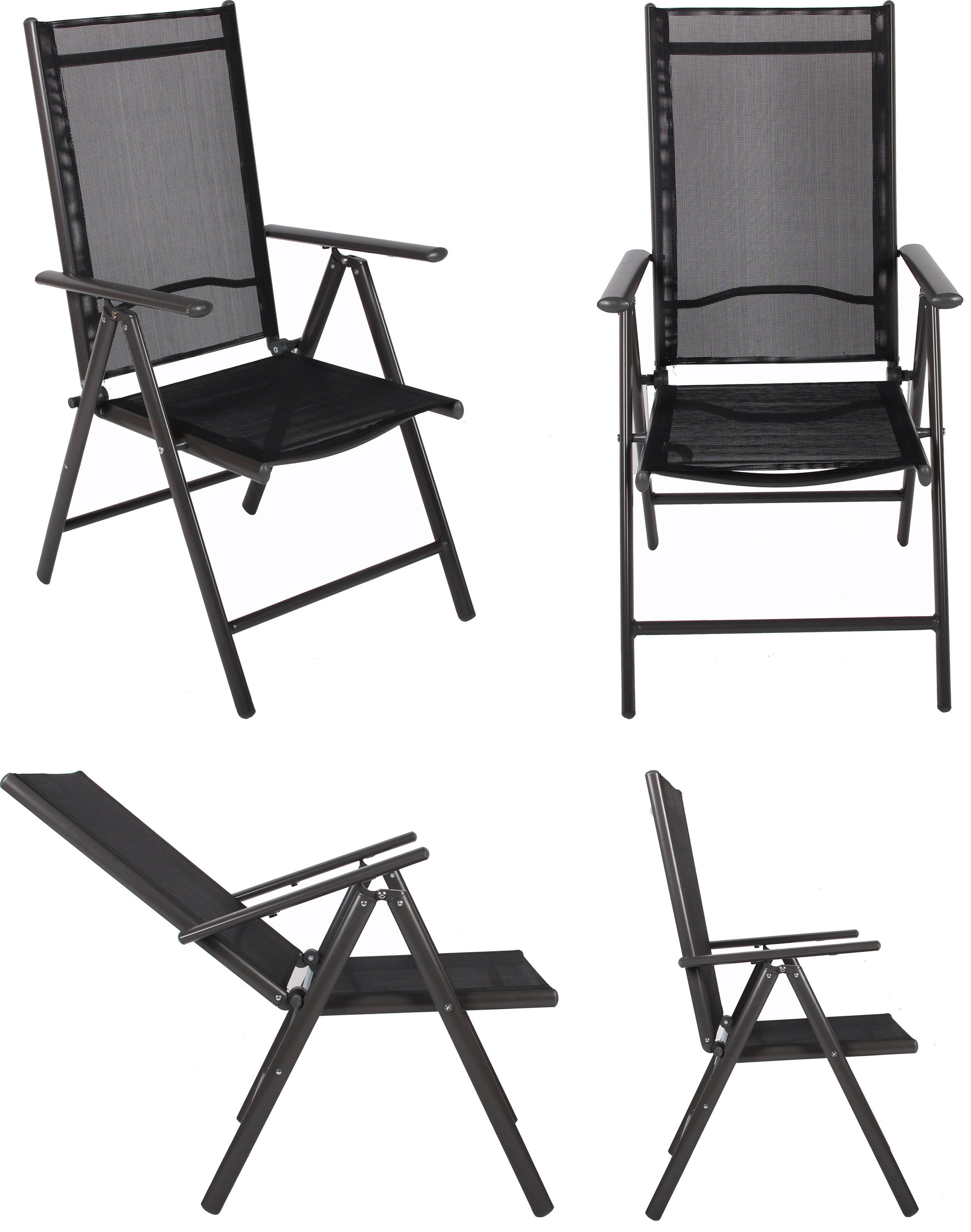 VCM Garten-Essgruppe Alu Glas Gartenset Sitzgruppe Tisch Stühle 190 SW, (9-tlg)