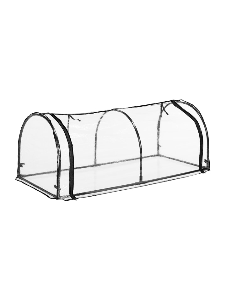 relaxdays Folienfrühbeet in Transparent/ Schwarz - (B)189 x (H)71 x (T)78 cm günstig kaufen onesize