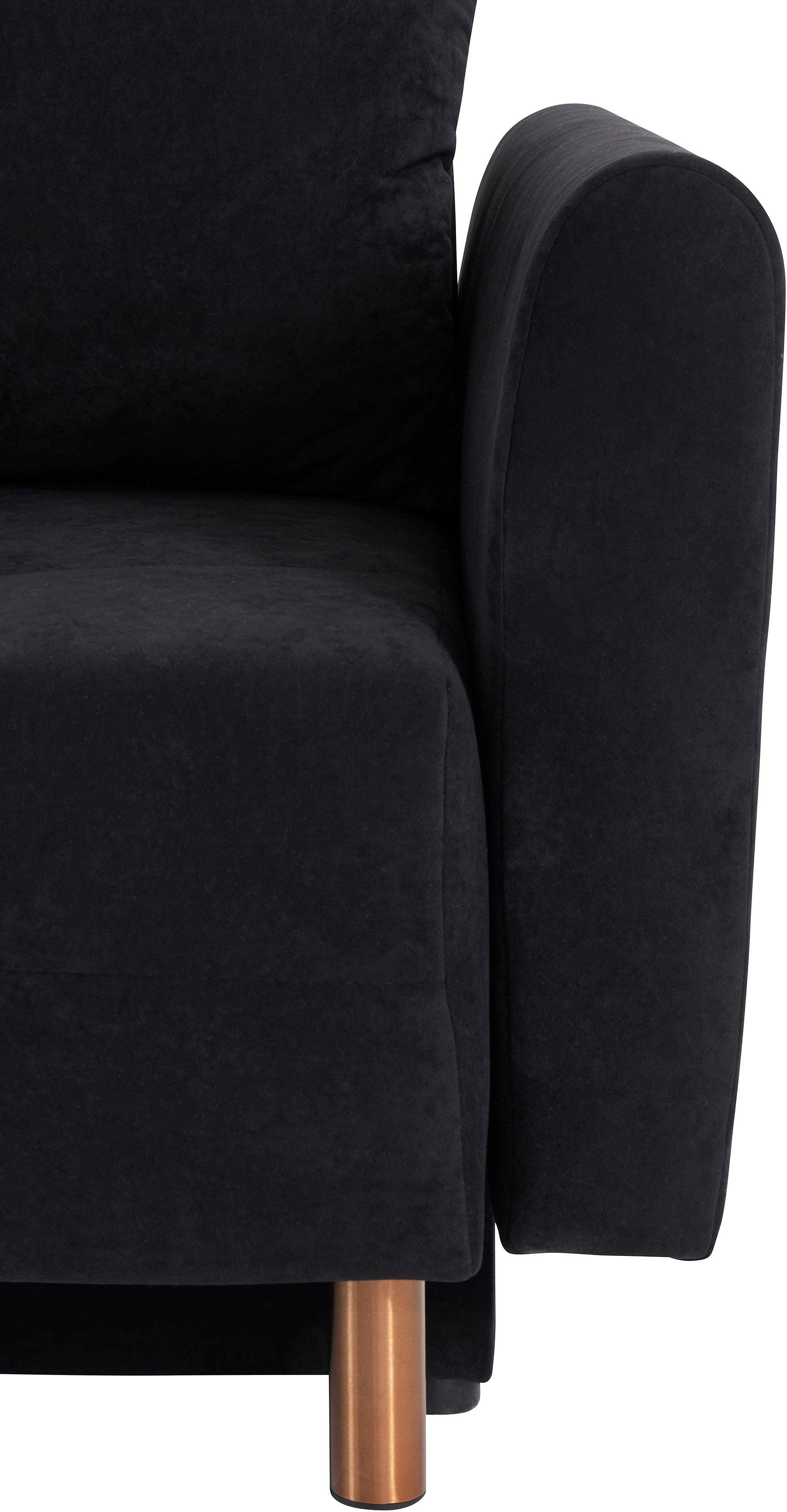 INOSIGN Schlafsofa Nordic, mit Federkern und Metallbeinen, Steppung im Sitzbereich