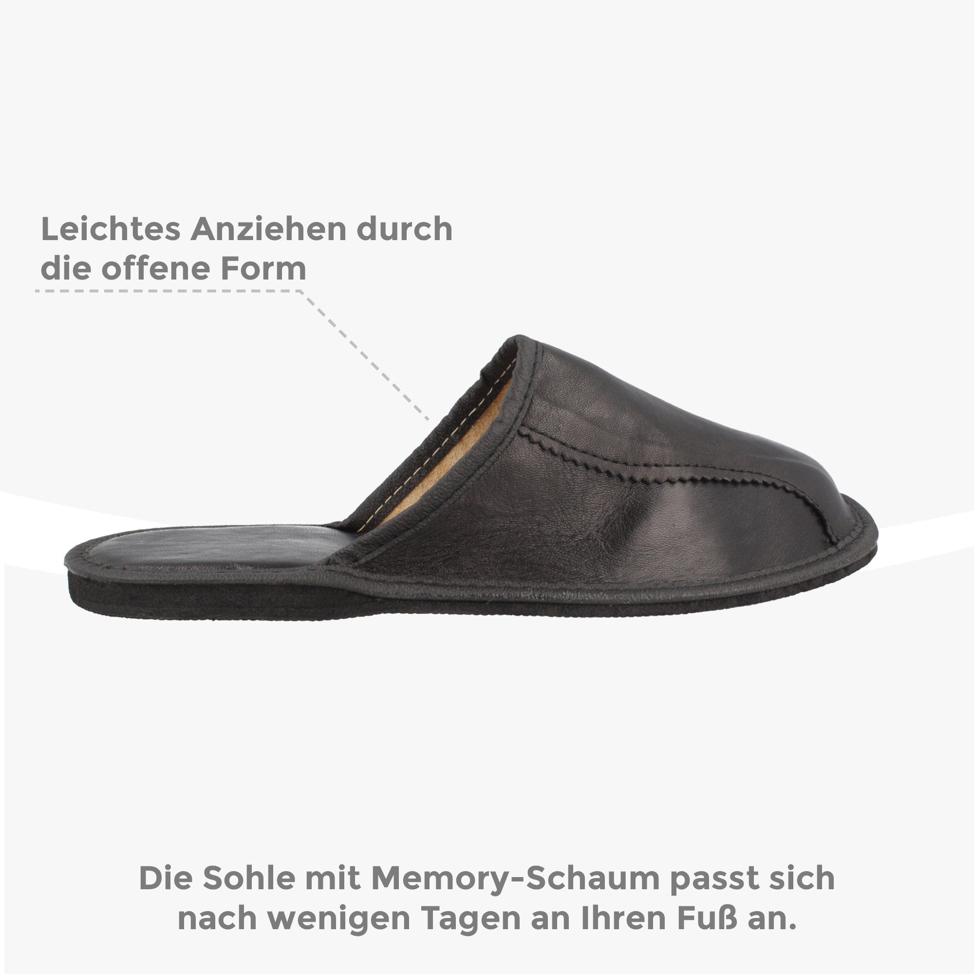 filsko Herren Winter Kalbsleder Hausschuhe Hausschuh