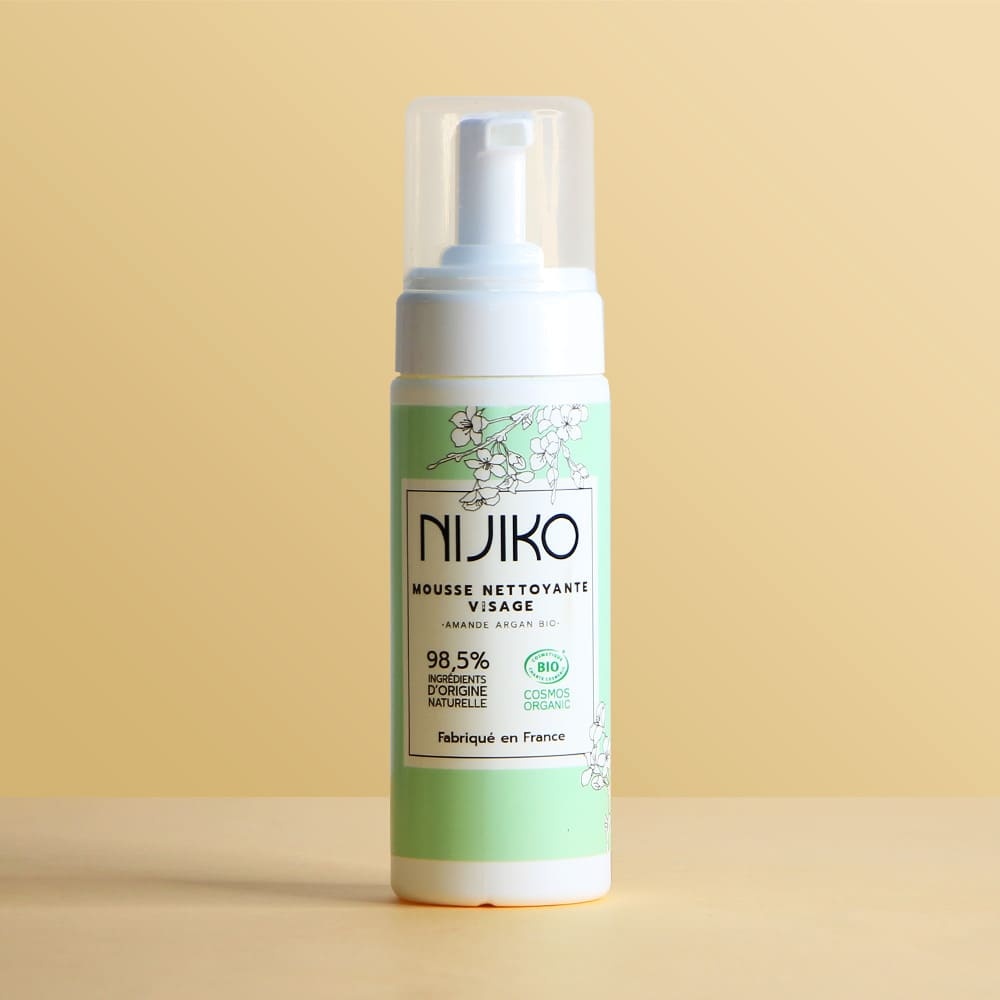 nijiko Mousse Nettoyante Visage Bio pour Peau Sèche Démaquillant et nettoyant