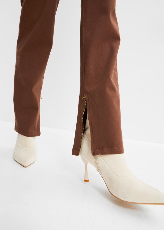 Twillhose mit Reißverschluss am Saum